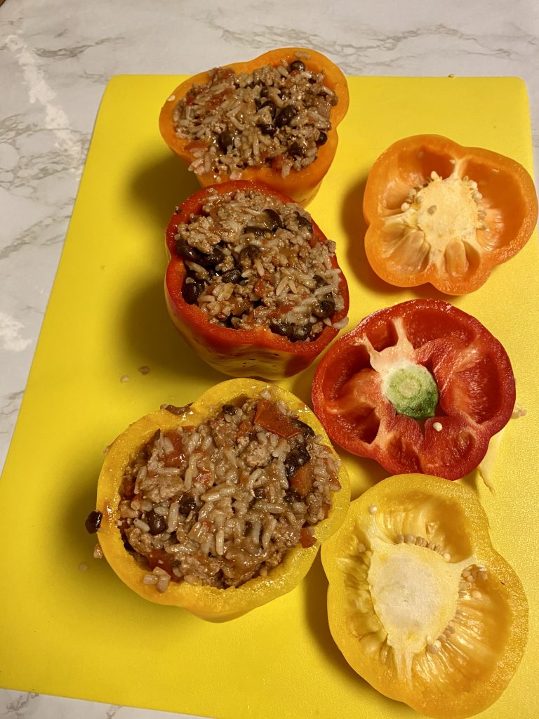 Stuffed Peppers before going in the air fryer