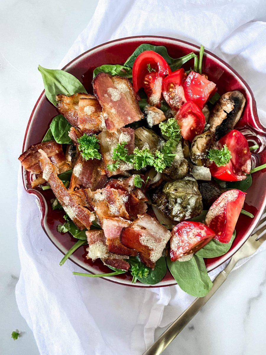 bacon and vegetable salad