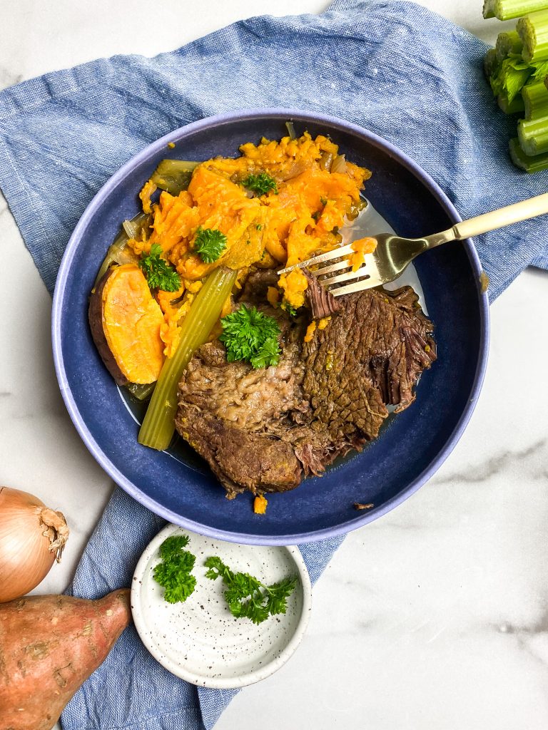 chuck roast and pot roast vegetables