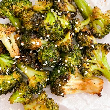 asian broccoli tossed in sesame seeds