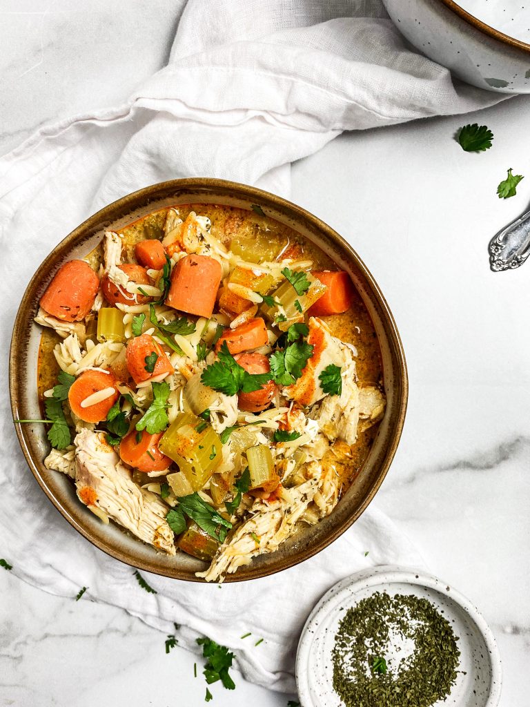 Buffalo Chicken Soup served in a bowl