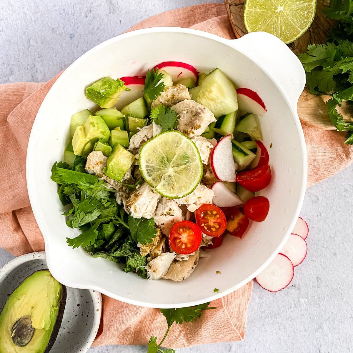 a bowl of baked ceviche