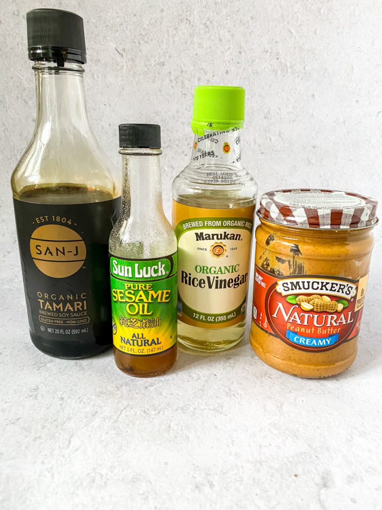 peanut butter soy sauce white vinegar and sesame oil 