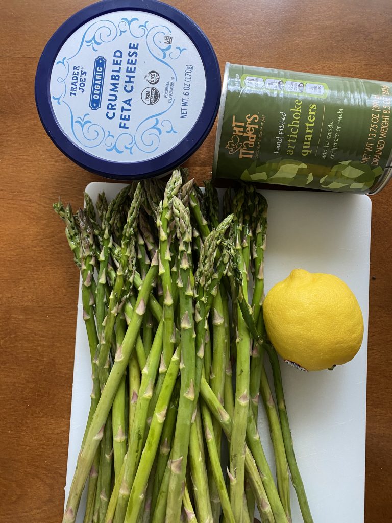 asparagus, artichoke, lemon feta 