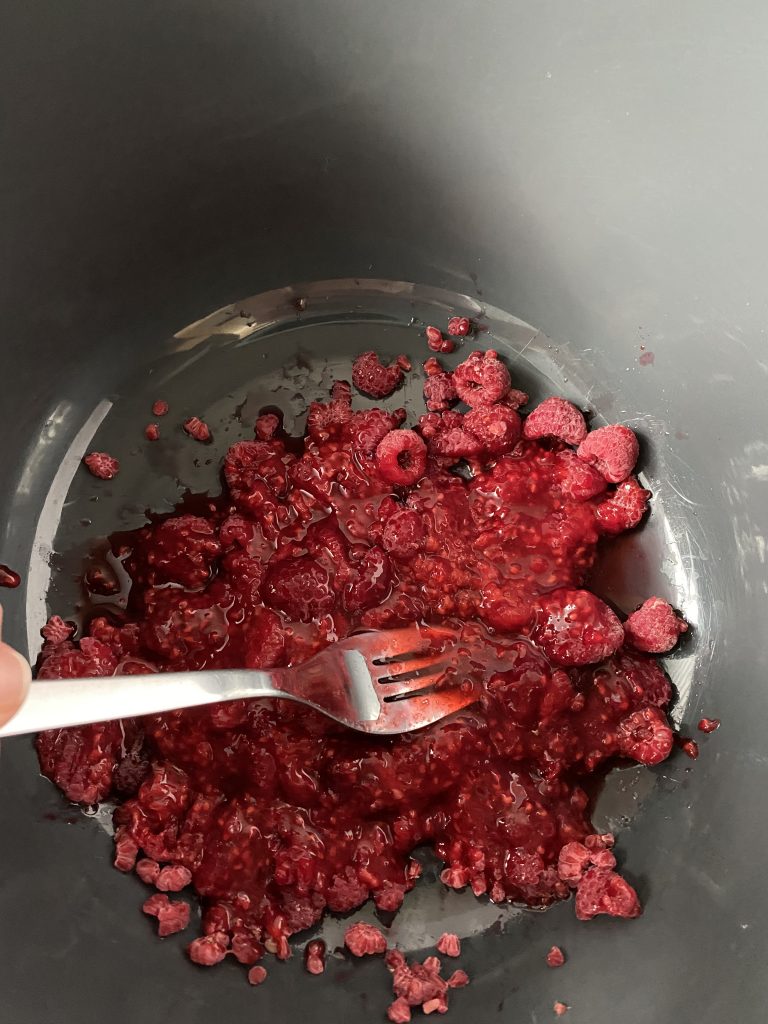 microwave and mash berries