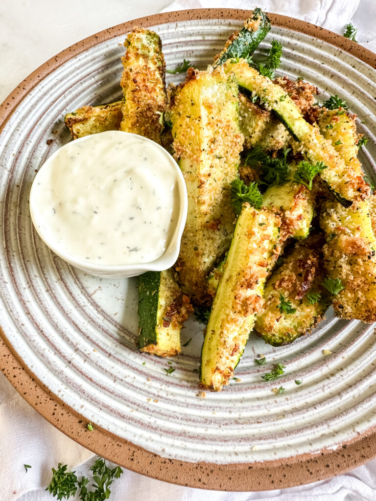 A bowl of air fryer zucchini fries