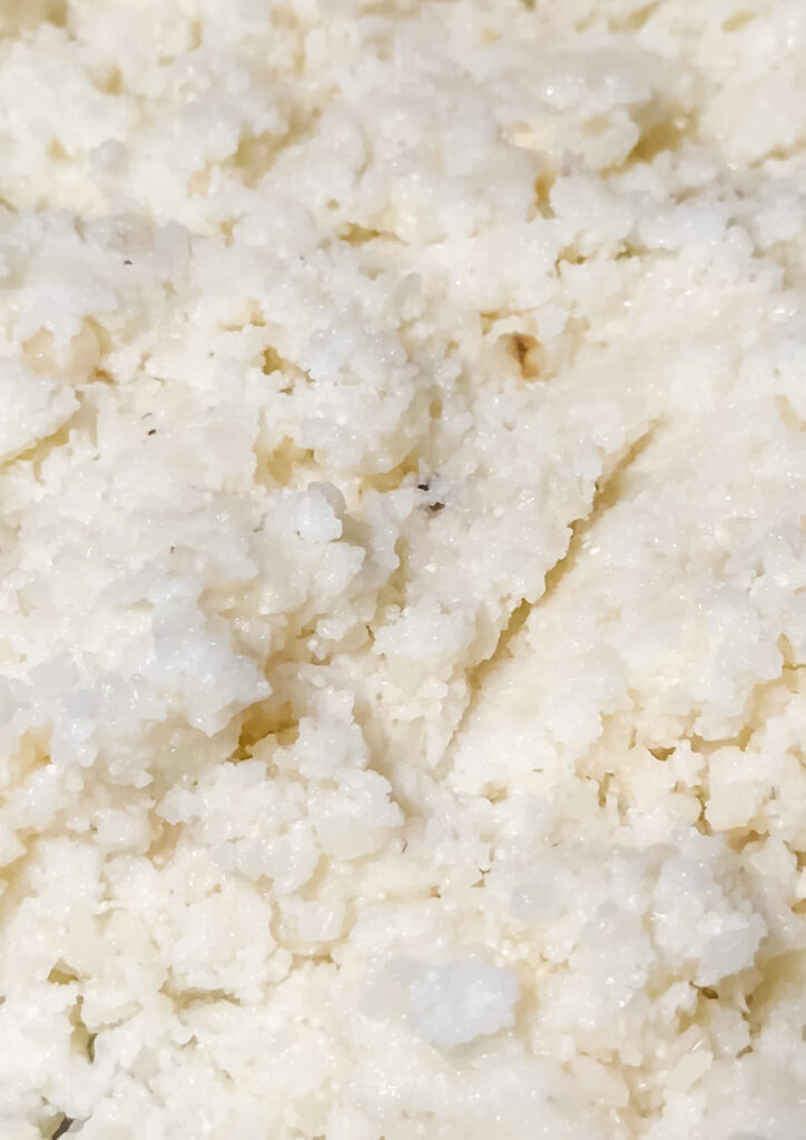 a pan of grits