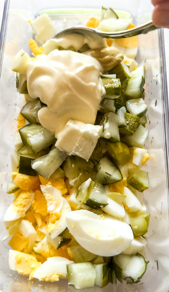 ingredients for egg salad with pickles