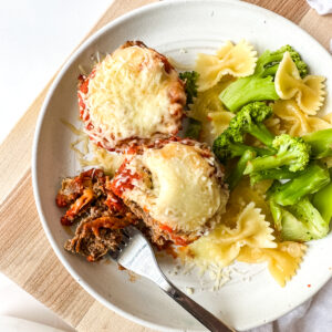 Italian meatloaf cups with pasta and broccoli
