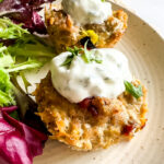 a greek meatloaf muffin with feta