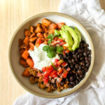 sweet potato taco bowl with cilantro