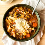 a bowl of lasagna soup