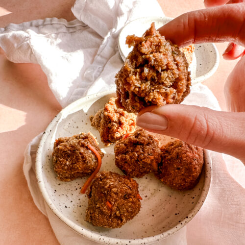 close up of carrot cake bites