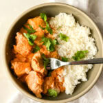Chicken Tikka Misala in a bowl with rice