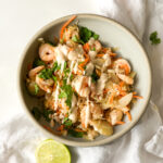 shrimp egg roll in a bowl