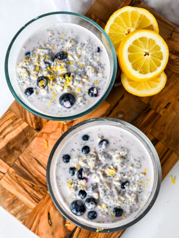 a jar of Blueberry Lemon Overnight Oats