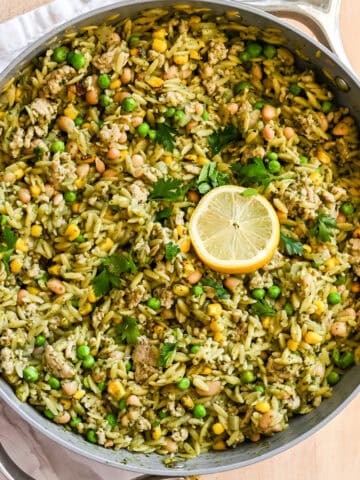 one pan turkey sausage pesto